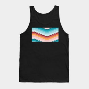 Bargello scallop waves turquoise coral Tank Top